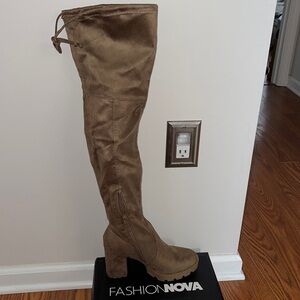 Tan High Knee Boots